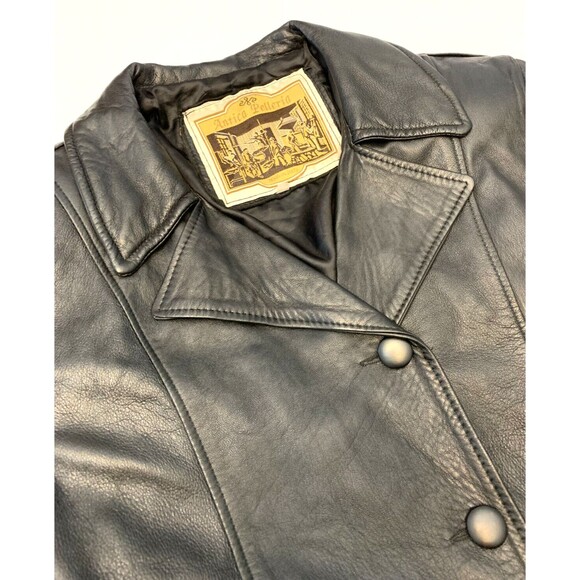 Antica Pelleria Leather Jacket Womens XL VTG Trench Coat Italian Soft - Picture 2 of 10
